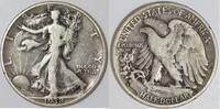 USA Walking Liberty Half Dollar; Nice Original F; Key Date! -