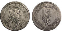 Italy, Piacenza AR scudo Odoardo Farnese, his armoured bust/St. Antoninus of Piacenza -