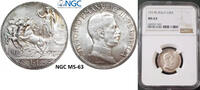 European Coins 63 1 Lira NGC Italy 1917 MS Silver Coin Quadriga Lire Rare Type -