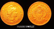 Argentinien 5 Pesos Argentino (5 Pesos), 8,04 g/900 Gold, KM6, ss+ ss+ 1044,00 EUR  + 23,00 EUR frais d'envoi