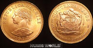 Chile 1972 Chile, 50 Pesos, 1972, 10,17 g/900 Gold, KM169, Stg  1348,00 EUR  + 32,00 EUR frais d'envoi
