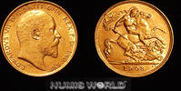 GB 1/2 Sovereign 1908 GB, 1/2 Sovereign, 1908, Edward VII. 1901-1910, 3,... 822,19 EUR  + 23,00 EUR frais d'envoi