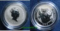 Australien 25 Dollars PLATIN, Koala/Elizabeth II., ¼ oz./9995 Platin, Originalkapsel, Stg -