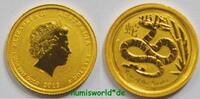 Australien 5 Dollars 2013 LUNAR II Schlange, 1/20 oz. Gold 999, OVP, prä... 248,85 EUR  + 23,00 EUR frais d'envoi