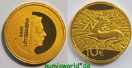 Luxemburg 10 Euro Hirsch der Orvaler Abtei, 1/10 oz. 999 Gold, Auflage 3.000, mit Zertifikat, PP -