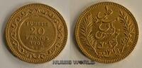 Tunesien 20 Francs AH 1319, Mzz. A, Ali Bey, Französisches Protektorat, 6,46 g/900 Gold, KM227, vz -