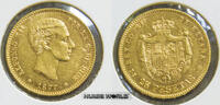 Spanien 25 Pesetas 1877 DE-M 18*77, Alfonso XII. 1874-1885, 8,05 g/900 G... 918,75 EUR  + 23,00 EUR frais d'envoi