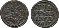 Braunschweig-Wolfenbüttel Cu 3 Pfennig Friedrich Ulrich 1613-1634 -
