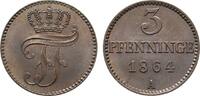 Mecklenburg-Schwerin Cu 3 Pfennig Friedrich Franz II. 1842-1883 -
