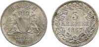 Baden-Durlach 3 Kreuzer Friedrich I. 1852-1907 -