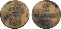 Bayern Cu 2 Pfennig Maximilian I. Joseph 1806-1825 -