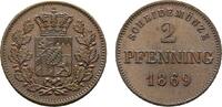 Bayern Cu 2 Pfennig Ludwig II. 1864-1886 -