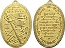 Erster Weltkrieg Ovale vergoldete Bronzemedaille -