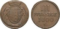 Sachsen-Albertinische Linie Cu 3 Pfennig Friedrich August III. 1763-1806 -