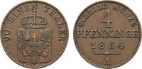 Brandenburg-Preußen Cu 4 Pfennig Wilhelm I. 1861-1888 -