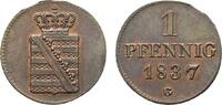 Sachsen-Albertinische Linie Cu Pfennig Friedrich August II. 1836-1854 -