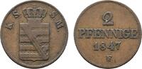 Sachsen-Albertinische Linie Cu 2 Pfennig Friedrich August II. 1836-1854 -