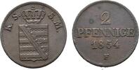 Sachsen-Albertinische Linie Cu 2 Pfennig Friedrich August II. 1836-1854 -