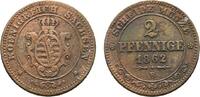 Sachsen-Albertinische Linie Cu 2 Pfennig Johann 1854-1873 -