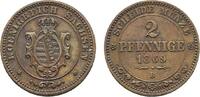 Sachsen-Albertinische Linie Cu 2 Pfennig Johann 1854-1873 -