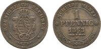 Sachsen-Albertinische Linie Cu Pfennig Johann 1854-1873 -