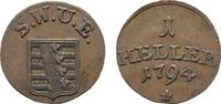 Sachsen-Weimar-Eisenach Cu Heller Carl August 1775-1828 -