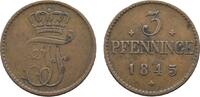Mecklenburg-Schwerin Cu 3 Pfennig Friedrich Franz II. 1842-1883 -