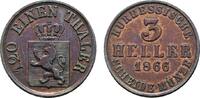 Hessen-Kassel Cu 3 Heller Friedrich Wilhelm I. 1847-1866 -