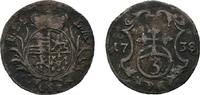 Sachsen-Coburg-Saalfeld 3 Pfennig Christian Ernst und Franz Josias 1729-1745 -