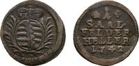 Sachsen-Coburg-Saalfeld Cu Heller Christian Ernst und Franz Josias 1729-1745 -
