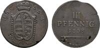 Sachsen-Coburg-Saalfeld Cu 3 Pfennig Ernst 1806-1826 -