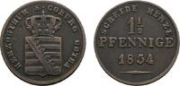 Sachsen-Coburg-Gotha Cu 1 1/2 Pfennig Ernst I. 1826-1844 -
