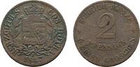 Sachsen-Coburg-Gotha Cu 2 Pfennig Ernst II. 1844-1893 -