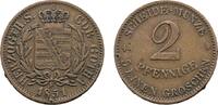 Sachsen-Coburg-Gotha Cu 2 Pfennig Ernst II. 1844-1893 -