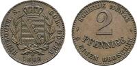 Sachsen-Coburg-Gotha Cu 2 Pfennig Ernst II. 1844-1893 -