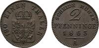 Brandenburg-Preußen Cu 2 Pfennig 1863 A Wilhelm I. 1861-1888 TTB-SUP