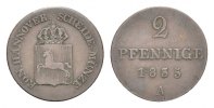Braunschweig-Calenberg-Hannover Cu 2 Pfennig Wilhelm IV. 1830-1837 -