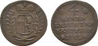 Würzburg, Bistum Cu 1/4 Leichter Kreuzer Karl Philipp von Greiffenklau-Vollraths 1749-1754 -