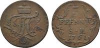 Mainz, Erzbistum Cu 3 Pfennig Johann Friedrich Karl Graf von Ostein 1743-1763 -