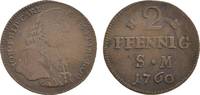 Mainz, Erzbistum Cu 2 Pfennig Johann Friedrich Karl Graf von Ostein 1743-1763 -