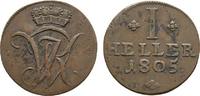 Hessen-Kassel Cu Heller Wilhelm I. 1803-1821 -