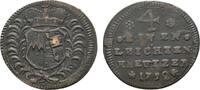 Würzburg, Bistum Cu 1/4 Leichter Kreuzer Karl Philipp von Greiffenklau-Vollraths 1749-1754 -