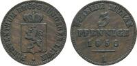 Reuss, jüngere Linie zu Schleiz Cu 3 Pfennig Heinrich LXVII. 1854-1867 -