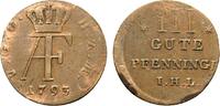 Mecklenburg-Strelitz Cu 3 Pfennig Adolph Friedrich IV. 1752-1794 -