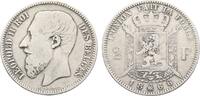 Belgien, Königreich 2 Francs Leopold II. 1865-1909 -
