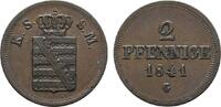 Sachsen-Albertinische Linie Cu 2 Pfennig Friedrich August II. 1836-1854 -
