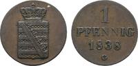 Sachsen-Albertinische Linie Cu Pfennig Friedrich August II. 1836-1854 -
