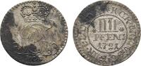 Braunschweig-Calenberg-Hannover 4 Pfennig 1721 HCB Clausthal Georg I. 1714-1727 Selten. Etwas fleckige Patina, TTB