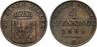 Brandenburg-Preußen Cu 4 Pfennig Wilhelm I. 1861-1888 -