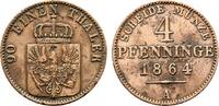 Brandenburg-Preußen Cu 4 Pfennig Wilhelm I. 1861-1888 -